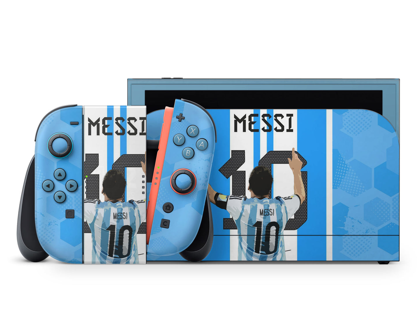 Lux Skins Nintendo Switch 2 Lionel Messi Full Set +Tempered Glass Skins - Sports Soccer Skin