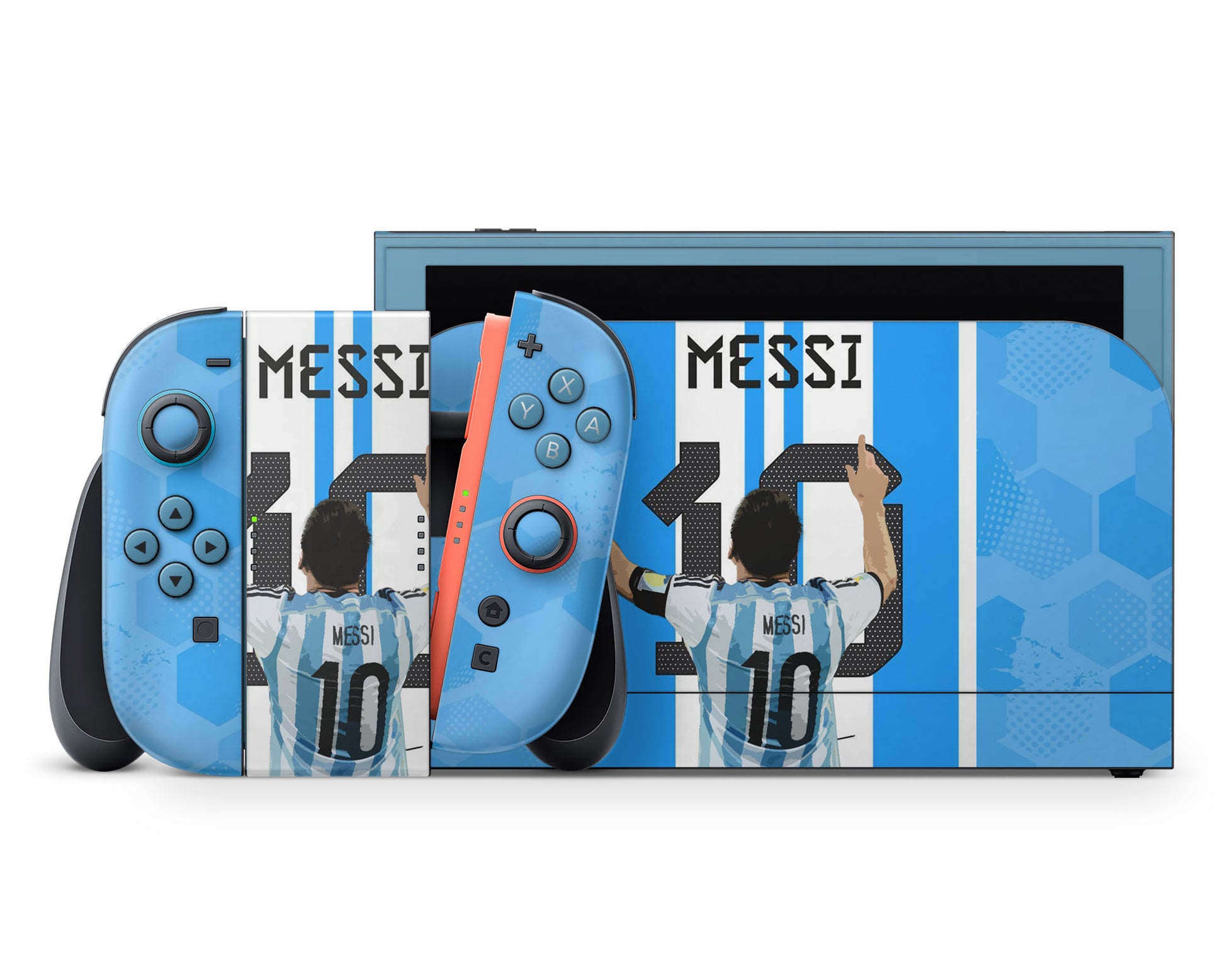 Lux Skins Nintendo Switch 2 Lionel Messi Full Set +Tempered Glass Skins - Sports Soccer Skin
