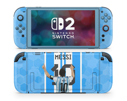 Lux Skins Nintendo Switch 2 Lionel Messi Joycons Only Skins - Sports Soccer Skin