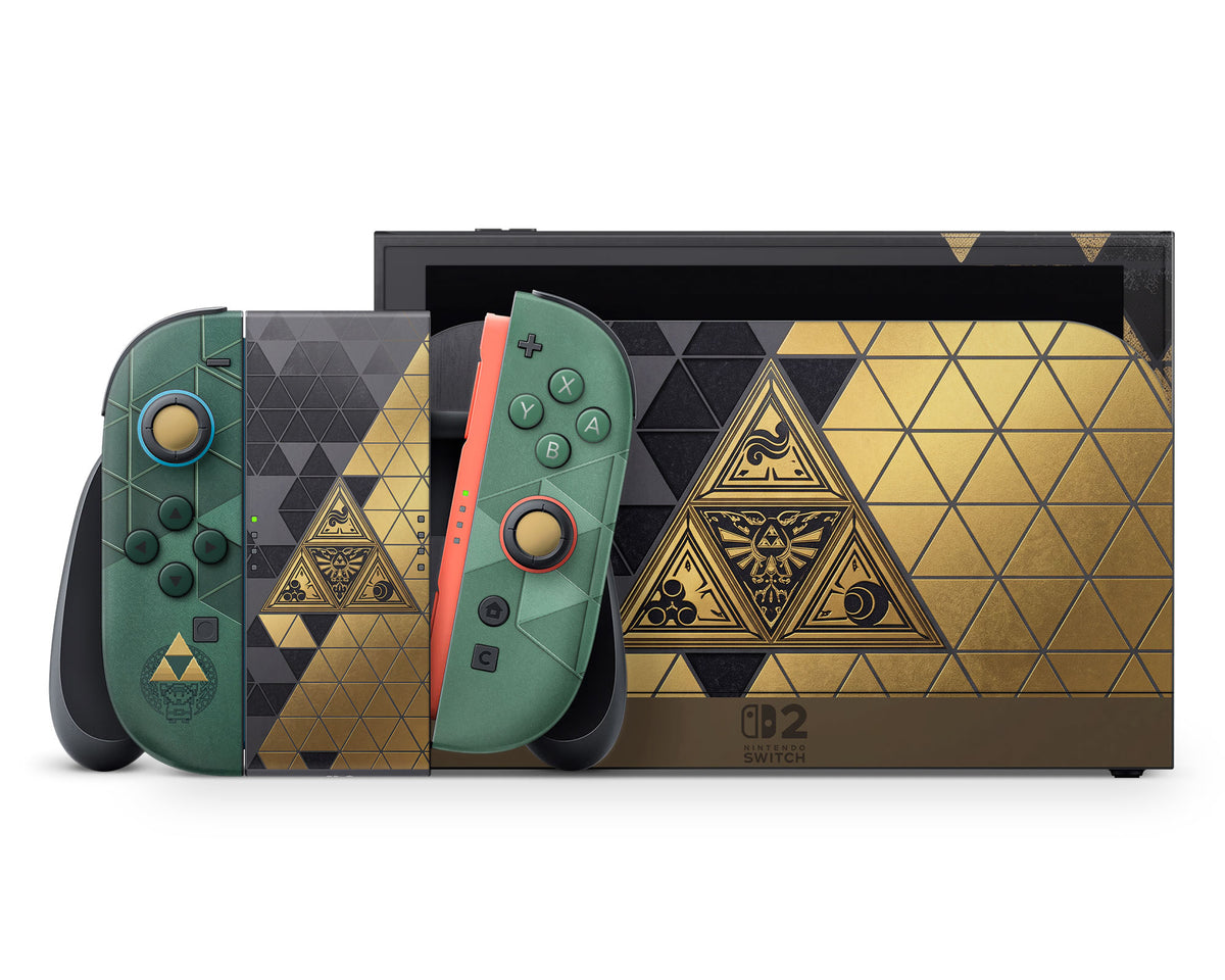 Lux Skins Nintendo Switch 2 Zelda Limited Edition Inspired Full Set +Tempered Glass Skins - Pop culture Zelda Skin