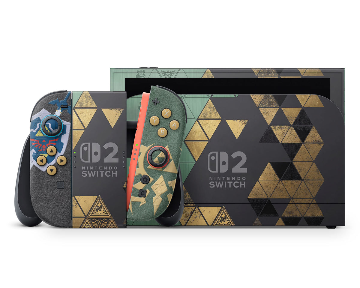 Lux Skins Nintendo Switch 2 Legend of Zelda Full Set +Tempered Glass Skins - Pop culture Zelda Skin