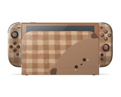 Cute Brown Bear Nintendo Switch 2 Skin