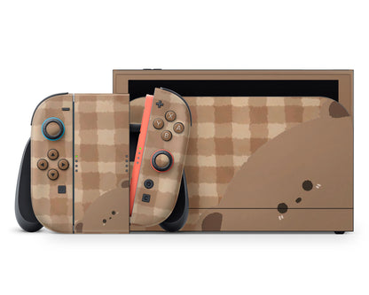 Cute Brown Bear Nintendo Switch 2 Skin