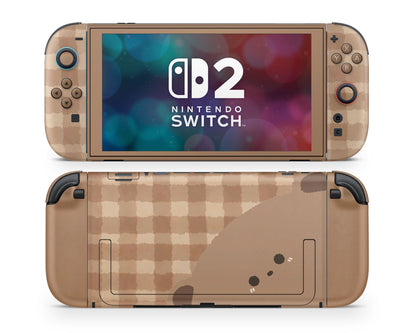 Cute Brown Bear Nintendo Switch 2 Skin