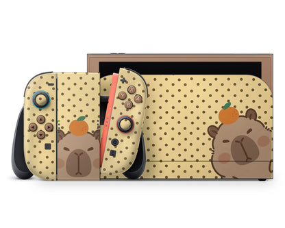 Cute Capybara Orange Nintendo Switch 2 Skin