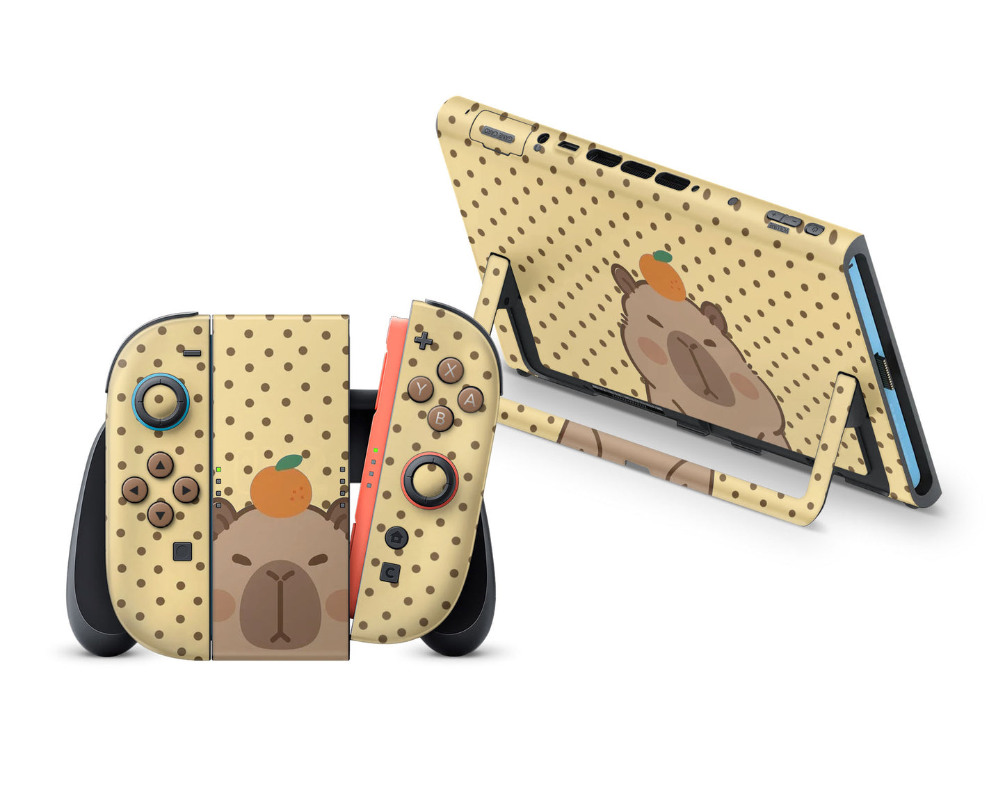 Cute Capybara Orange Nintendo Switch 2 Skin