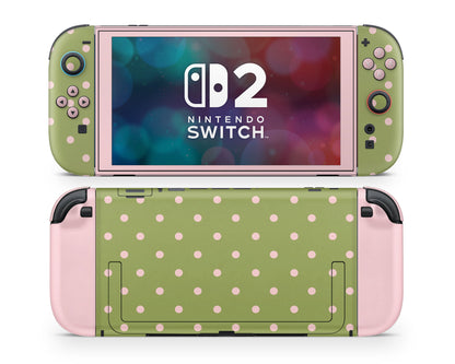 Strawberry Matcha Spots Nintendo Switch 2 Skin