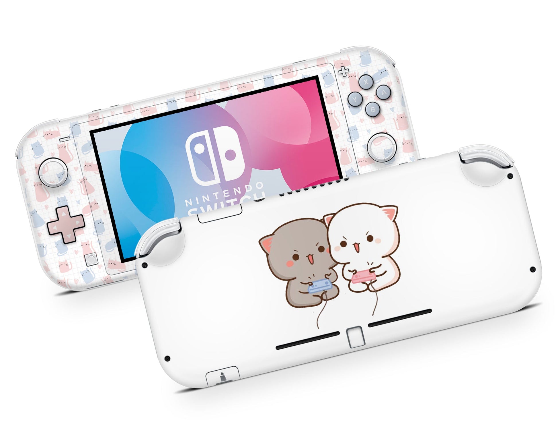 Lux Skins Nintendo Switch Lite Gaming Cat Cute Pattern Full Set +Tempered Glass Skins - Art Animals Skin