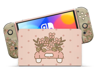 Lux Skins Nintendo Switch OLED Cottage Core Car Full Set Skins - Art Animals Skin