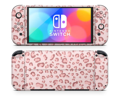 Lux Skins Nintendo Switch OLED Pink Leopard Joycons Only Skins - Pattern  Skin