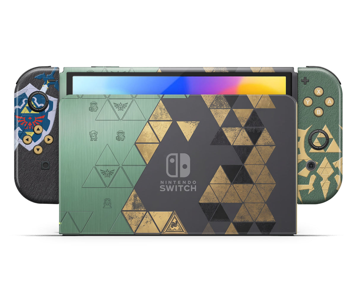 Lux Skins Nintendo Switch OLED Legend of Zelda Full Set +Tempered Glass Skins - Pop culture Zelda Skin