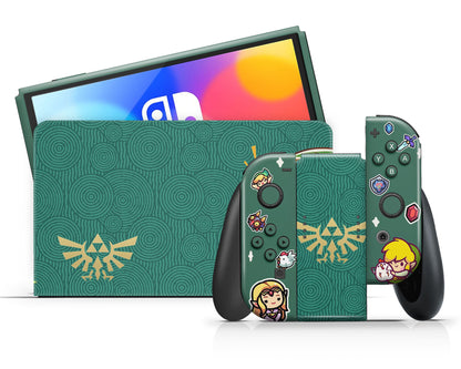 Lux Skins Nintendo Switch OLED Chibi Zelda Full Set Skins - Pop culture Zelda Skin