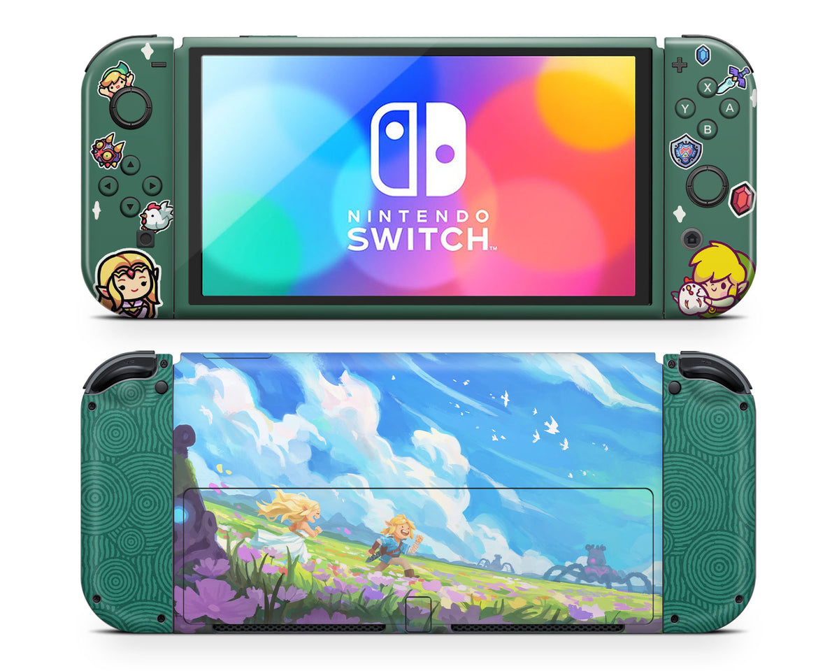 Lux Skins Nintendo Switch OLED Chibi Zelda Joycons Only Skins - Pop culture Zelda Skin