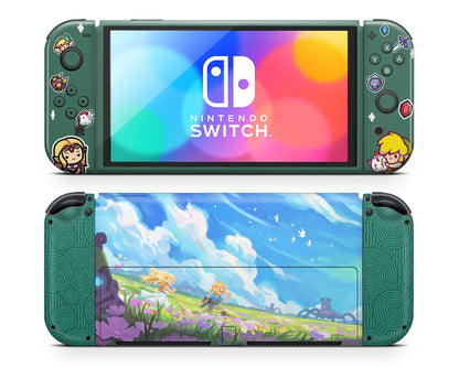 Lux Skins Nintendo Switch OLED Chibi Zelda Joycons Only Skins - Pop culture Zelda Skin