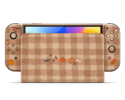 Lux Skins Nintendo Switch OLED Sweater Weather Full Set +Tempered Glass Skins - Art Artwork Skin
