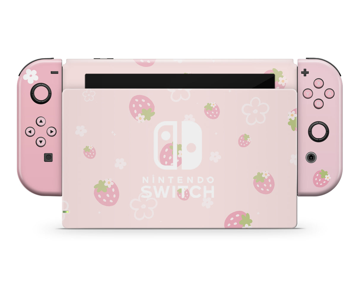 Switch Computer Pink Sweet Strawberry Pink Nintendo Switch OLED Skin – Lux Skins Official