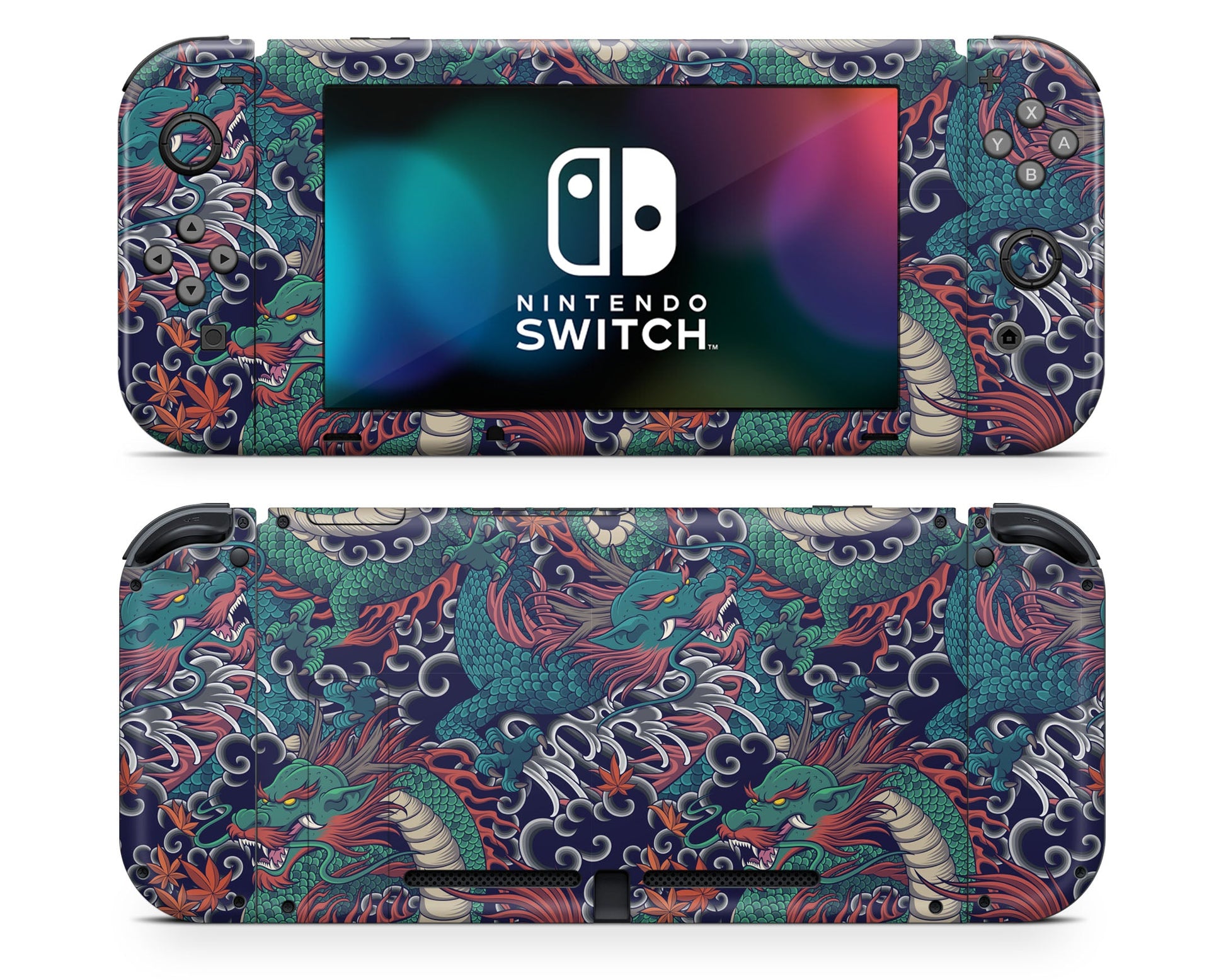 Nintendo Repeating Pattern Dragon Time Pattern Nintendo Switch Skin โ Lux Skins Official