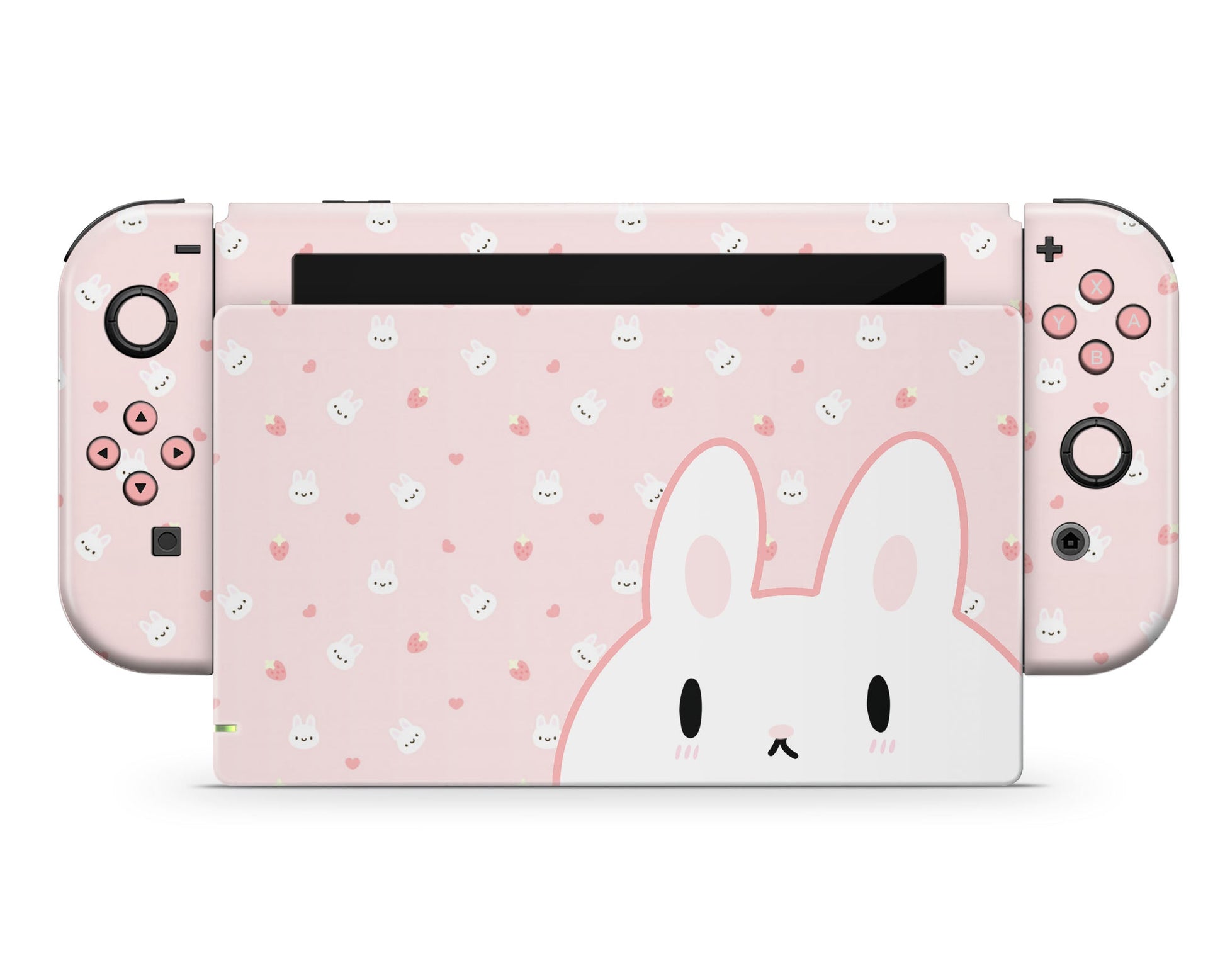 Cute Bunny Rabbit Strawberry Face Nintendo Switch Skin – Lux Skins Official