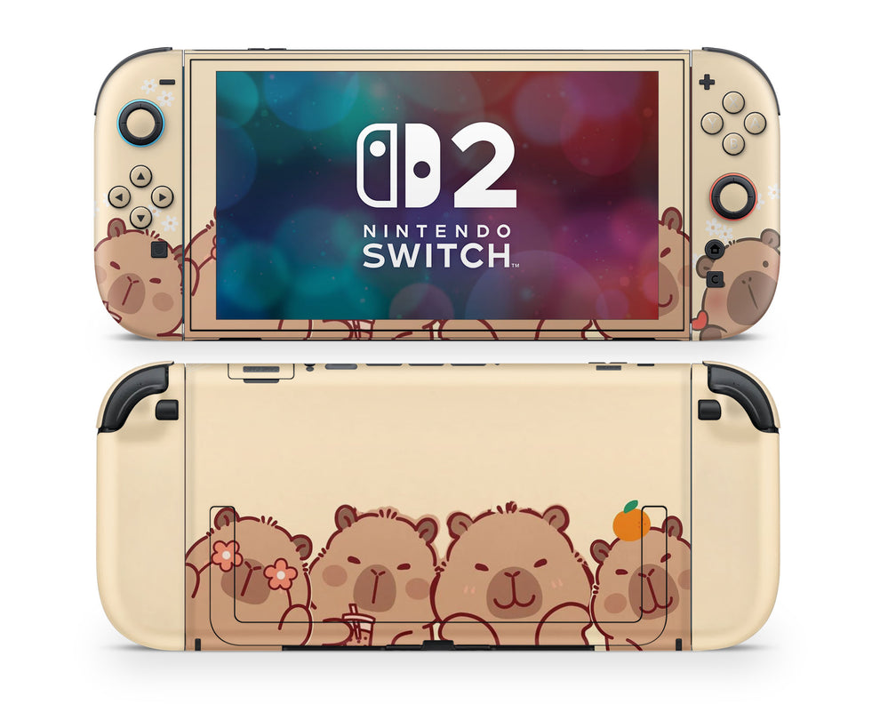 Cute Capybara Nintendo Switch 2 Skin – Lux Skins Official