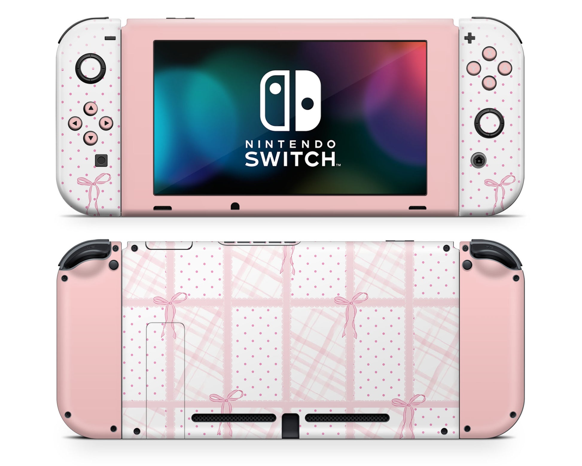 Lux Skins Nintendo Switch Cute Pink Bow Joycons Only Skins - Pattern  Skin