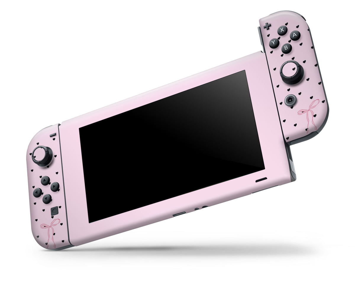 Switch Computer Pink Pink Bow Black Lace Nintendo Switch Skin – Lux Skins Official