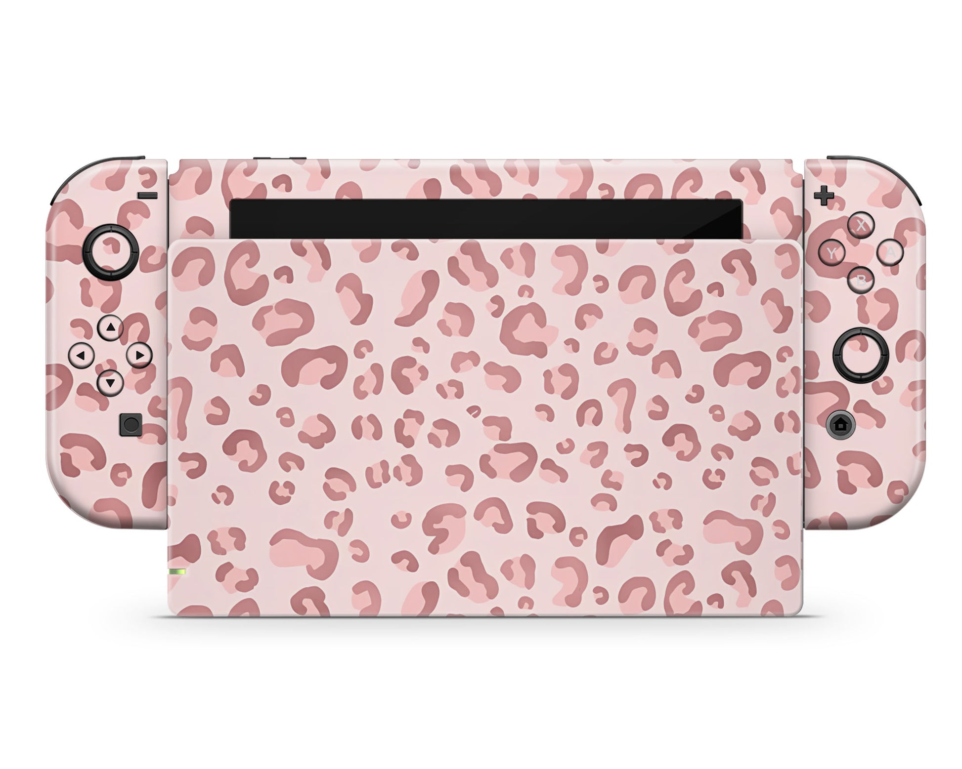 Lux Skins Nintendo Switch Pink Leopard Full Set +Tempered Glass Skins - Pattern  Skin
