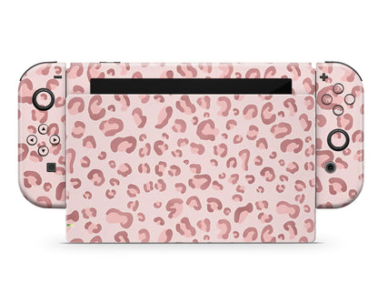 Lux Skins Nintendo Switch Pink Leopard Full Set +Tempered Glass Skins - Pattern  Skin