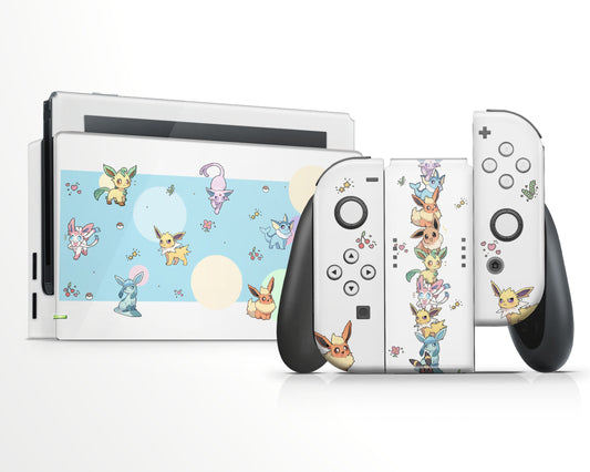 Lux Skins Nintendo Switch Eeveelution Pattern Full Set Skins - Pop culture Pika Skin