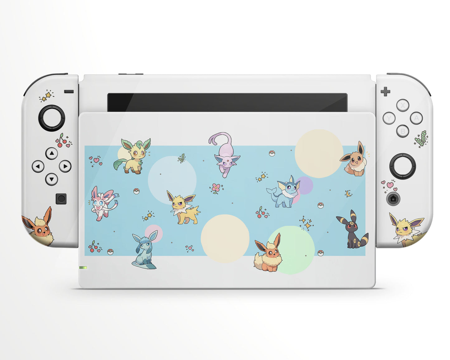 Lux Skins Nintendo Switch Eeveelution Pattern Full Set +Tempered Glass Skins - Pop culture Pika Skin