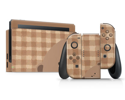 Lux Skins Nintendo Switch Cute Brown Bear Full Set Skins - Art Animals Skin