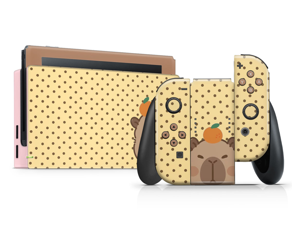 Lux Skins Nintendo Switch Cute Capybara Orange Full Set Skins - Animal  Skin