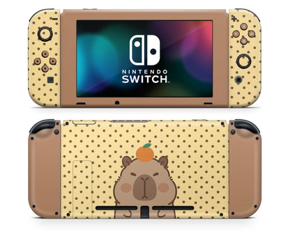 Lux Skins Nintendo Switch Cute Capybara Orange Joycons Only Skins - Animal  Skin