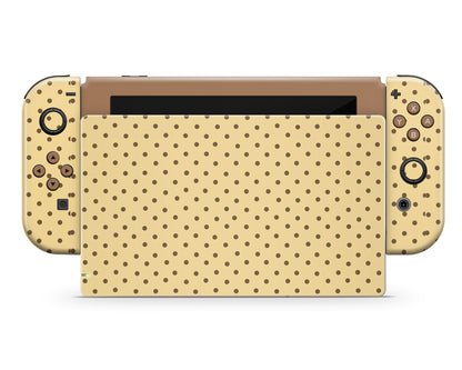 Lux Skins Nintendo Switch Brown Spots Pattern Full Set +Tempered Glass Skins - Pattern  Skin