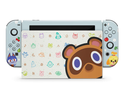 Lux Skins Nintendo Switch Animal Crossing New Horizon Pattern Full Set +Tempered Glass Skins - Pop culture Animal Crossing Skin