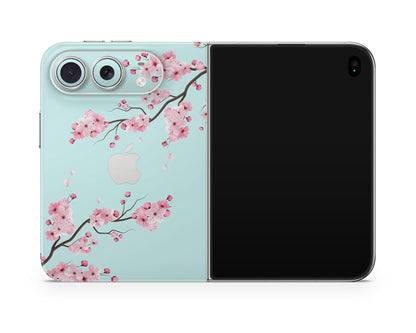 Lux Skins iPhone Teal Cherry Blossom iPhone Duo Skins - Art Floral Duo Skin