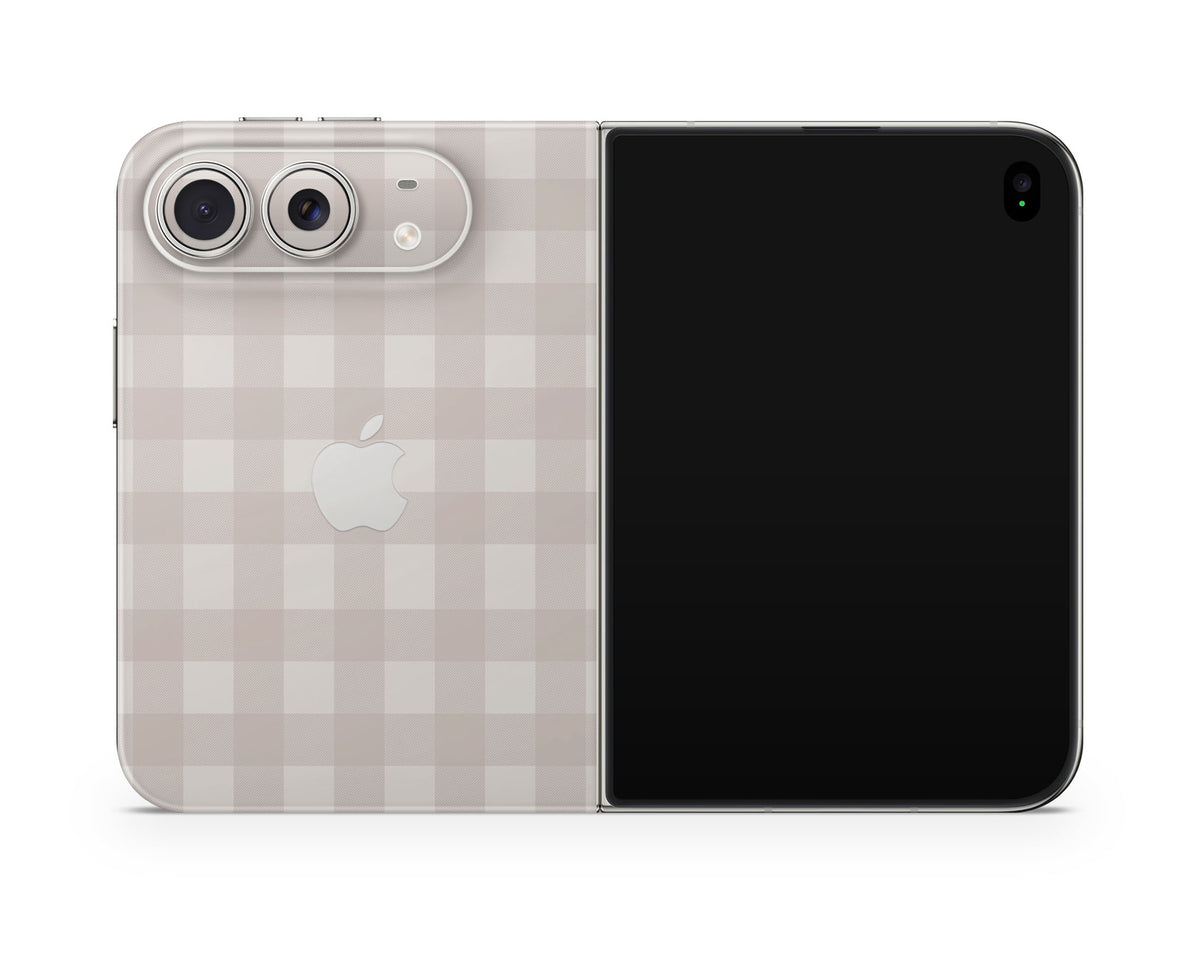 Lux Skins iPhone Beige Gingham iPhone Duo Skins - Pattern Artwork Duo Skin