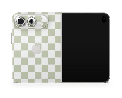 Lux Skins iPhone Matcha Checkered iPhone Duo Skins - Pattern Artwork Duo Skin