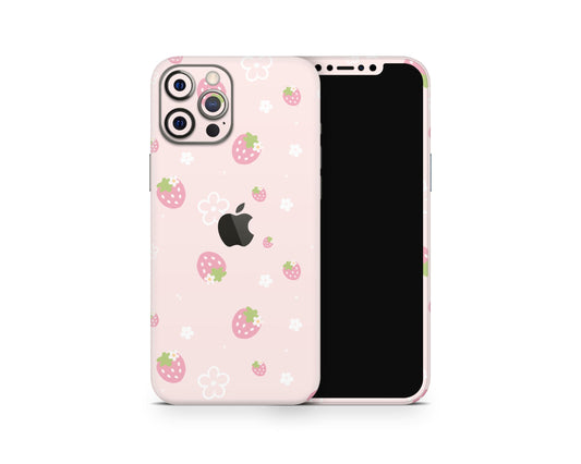 Lux Skins iPhone Sweet Strawberry Pink iPhone 16 Pro Max Skins - Pattern Fruits Skin