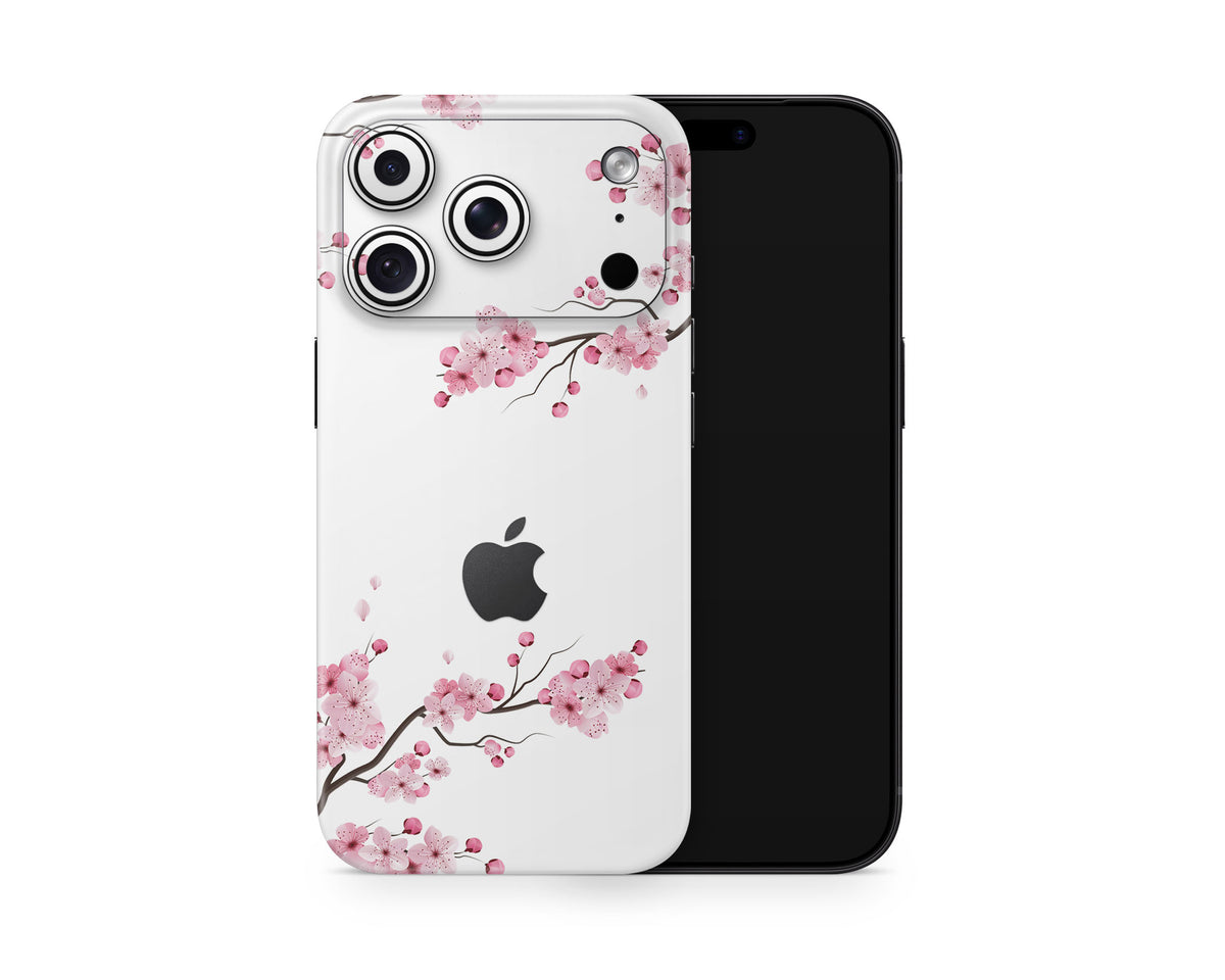 Lux Skins iPhone White Cherry Blossom iPhone 18 Pro Skins - Art Floral 18 Pro & Pro Max Skin