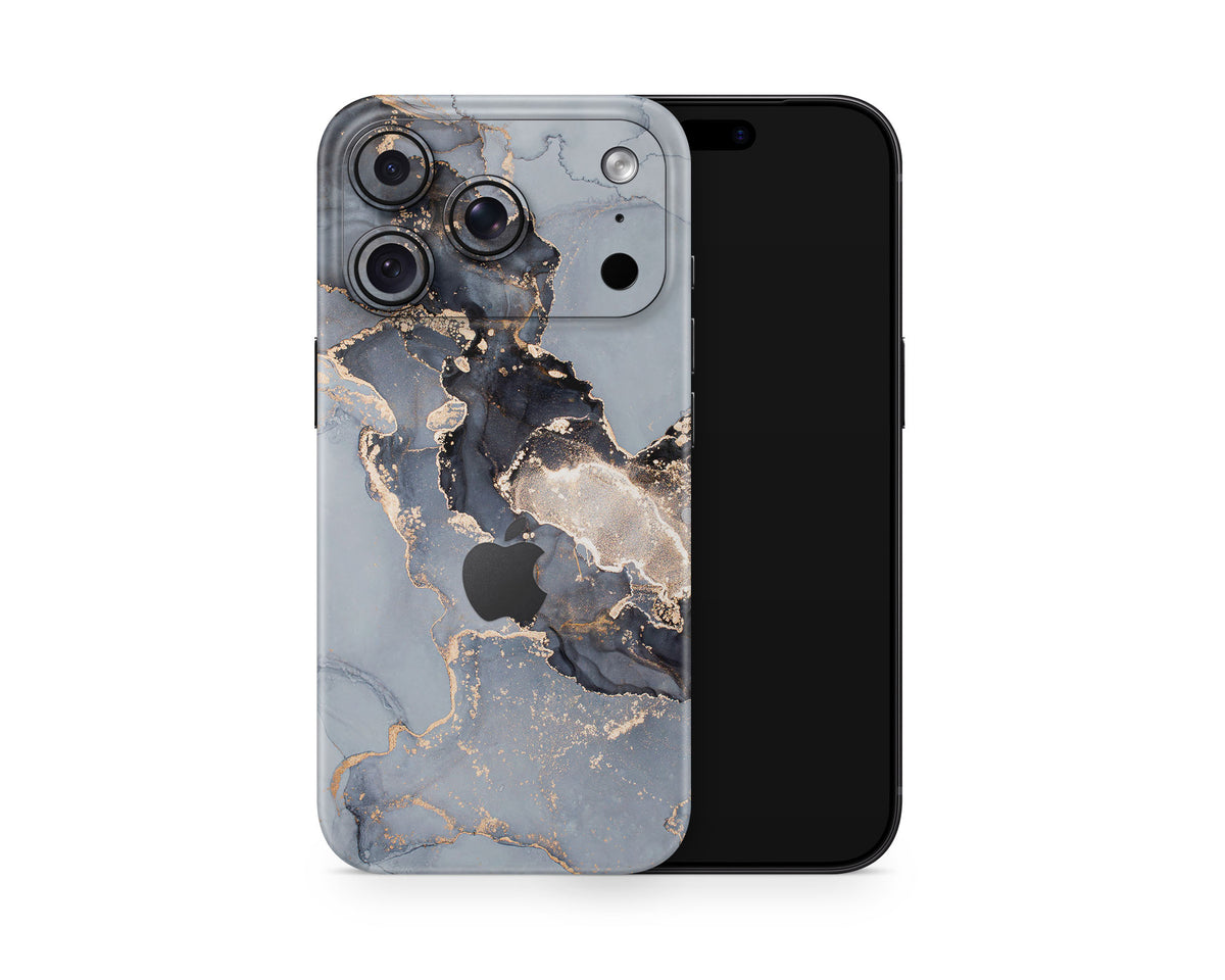 Lux Skins iPhone Ethereal Black Gold Marble iPhone 18 Pro Skins - Pattern Marble 18 Pro & Pro Max Skin