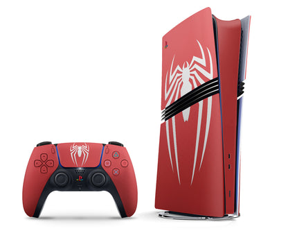 Lux Skins PS5 Pro Red Spiderman PS5 Pro Skins - Pop culture Spiderman Skin