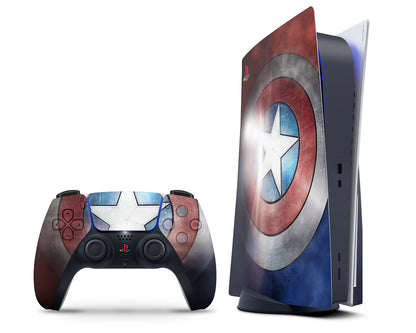 Lux Skins PS5 Pro Captain America Shield PS5 Pro Skins - Pop culture Comics Skin