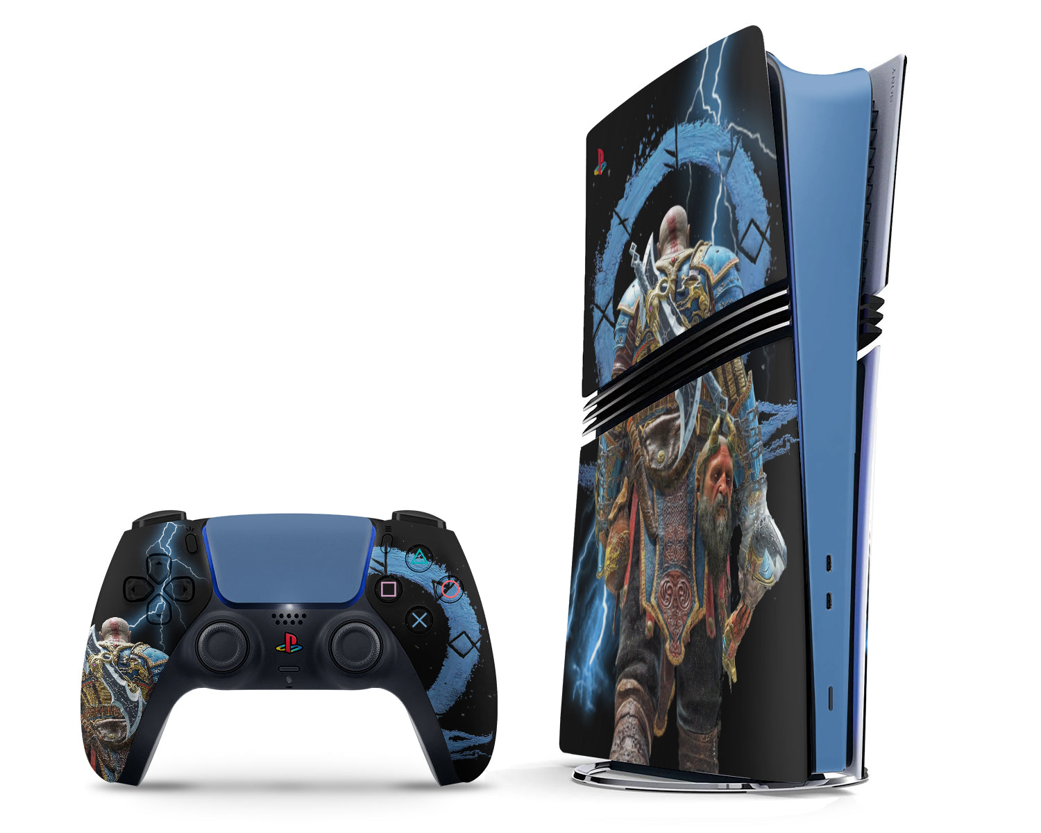 Lux Skins PS5 Pro God of War Ragnarok Electric Black PS5 Pro Skins - Pop culture God of War Skin