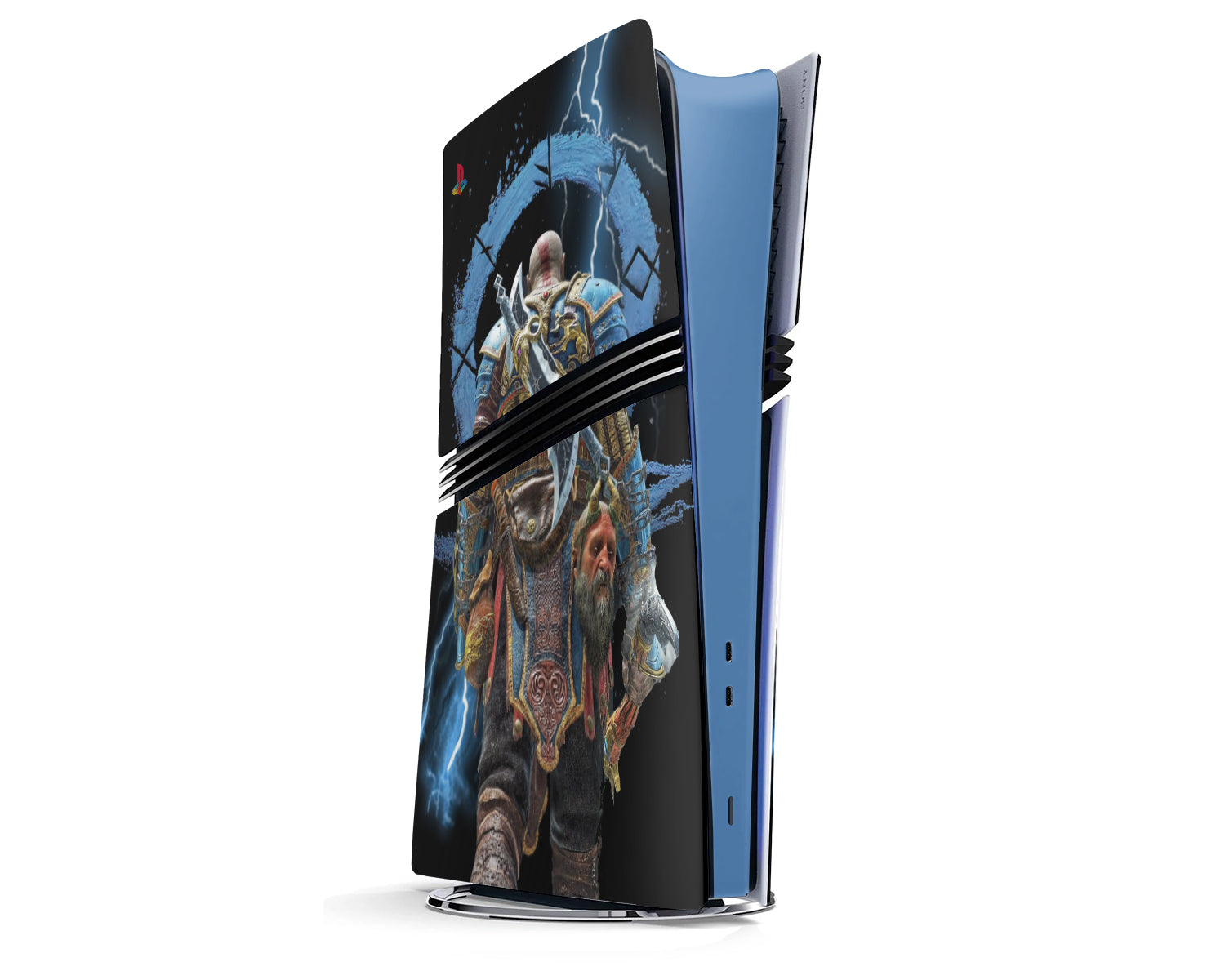 Lux Skins PS5 Pro God of War Ragnarok Electric Black PS5 Pro Skins - Pop culture God of War Skin