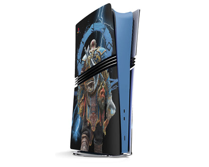 Lux Skins PS5 Pro God of War Ragnarok Electric Black PS5 Pro Skins - Pop culture God of War Skin