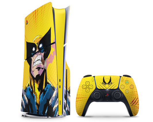 Lux Skins PS5 Slim Wolverine Comics Yellow PS5 Slim Skins - Pop culture Comics Skin