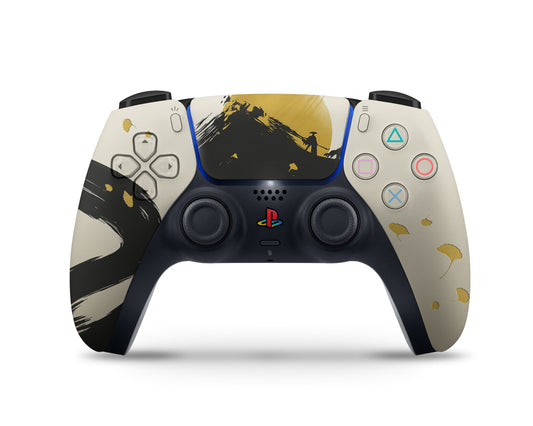 Lux Skins PS5 Controller Gold Ghost of YoteiSkins - Pop culture Ghost of Yotei Skin