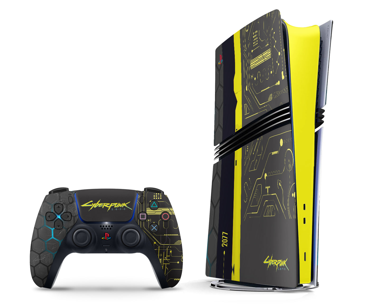 Lux Skins PS5 Pro Retro Cyberpunk 2077 PS5 Pro Skins - Pop culture Cyberpunk Skin