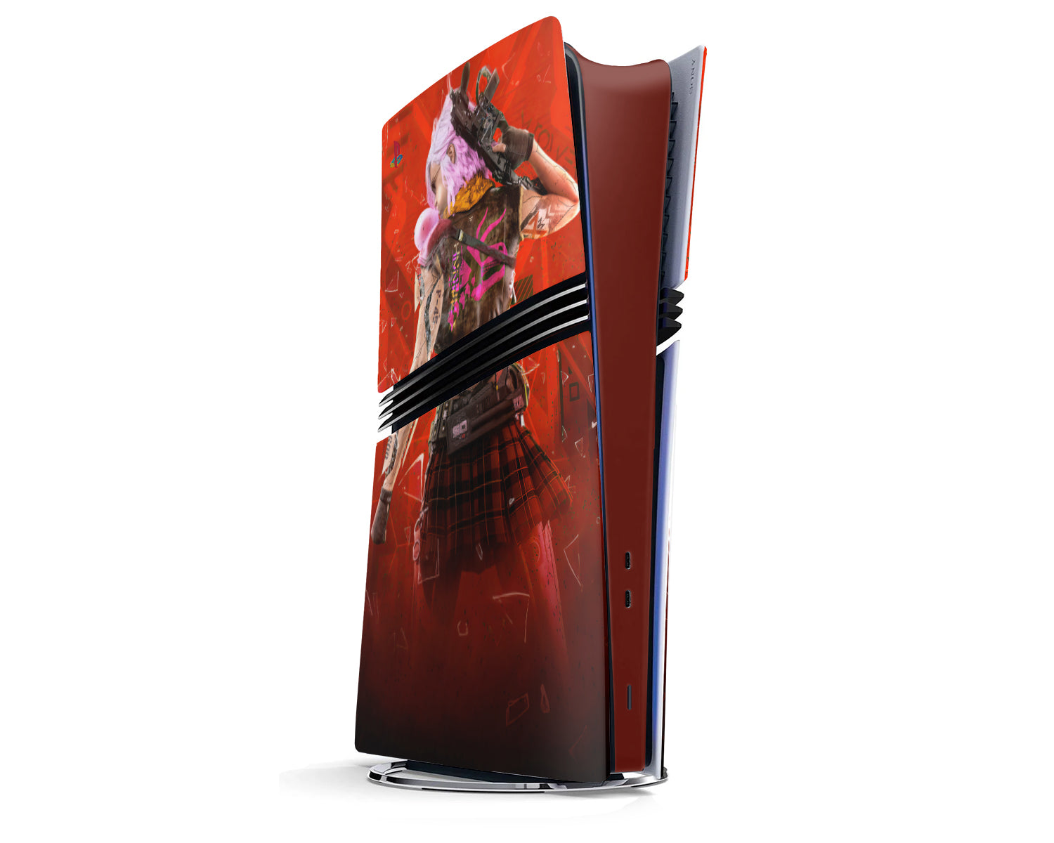 Lux Skins PS5 Pro Cyberpunk Girl PS5 Slim Skins - Pop culture Cyberpunk Skin