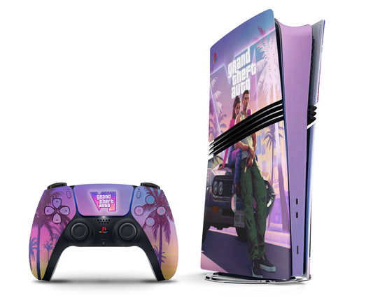 Lux Skins PS5 Pro GTA 6 Vice City PS5 Pro Skins - Pop culture Grand Theft Auto Skin